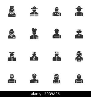 occupation silhouette icons isolated Stock Vector
