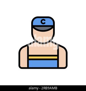 plumber line color filled icons isolated Stock Vector