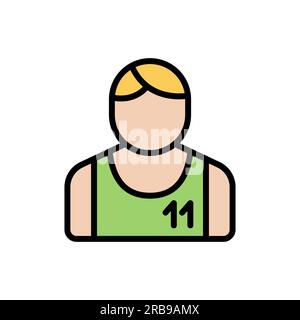 sportsman line color filled icons isolated Stock Vector