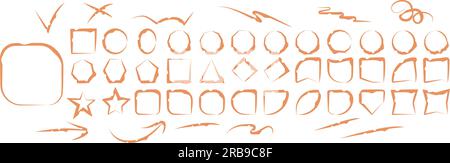 Cet elements  with uneven abstract color Apricot Crush texture Stock Vector
