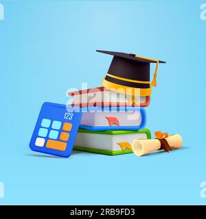 calculator 3D cartoon vector element design template web Stock Vector ...