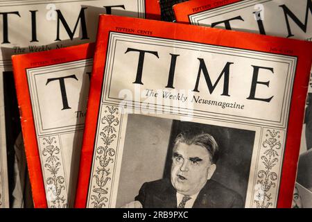 Still Life of 'Time' magazine covers from 1936, USA Stock Photo