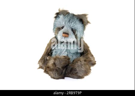 Cute fluffy teddy bear isolated on white background Stock Photo