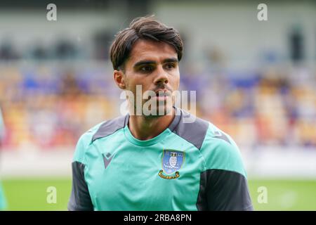 York, UK. 08th July, 2023. Sheffield Wednesday defender Reece James (33) during the York City vs Sheffield Wednesday friendly match at LNER Community Stadium, York, United Kingdom on 8 July 2023 Credit: Every Second Media/Alamy Live News Stock Photo