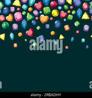 Background with various multi-colored gems. Stock Vector