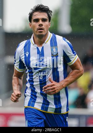 York, UK. 08th July, 2023. Sheffield Wednesday defender Reece James (33) during the York City vs Sheffield Wednesday friendly match at LNER Community Stadium, York, United Kingdom on 8 July 2023 Credit: Every Second Media/Alamy Live News Stock Photo