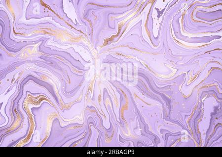 Abstract dusty violet liquid marble or watercolor background with gold  glitter stripes and stains. Purple marble alcohol ink drawing effect.  Vector il Stock Vector Image & Art - Alamy