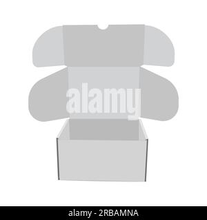 Blank mailer shipping box 3D render for design mock-up and marketing purpose. Stock Vector