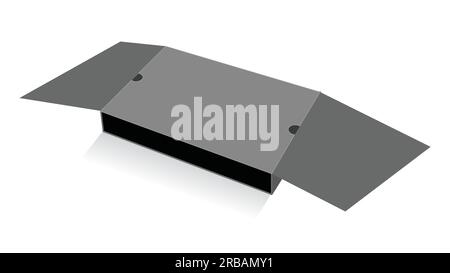 Custom rigid box, luxury box 3D vector design Stock Vector