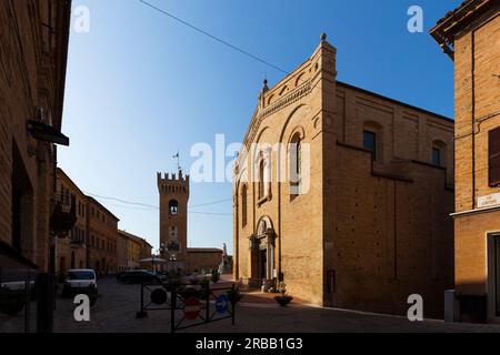 Piazza Giacomo Leopardi, Recanati, Macerata, Marche, Italy Stock Photo