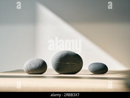 Sea pebbles composition. Trendy minimalist concept Stock Photo