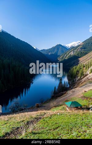 Lower Kolsai lake, Kolsay Lakes National Park, Tian Shan mountains, Kazakhstan Stock Photo