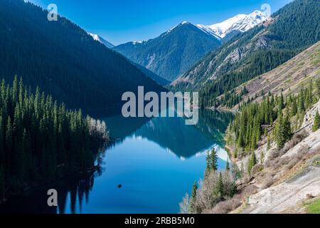 Lower Kolsai lake, Kolsay Lakes National Park, Tian Shan mountains, Kazakhstan Stock Photo