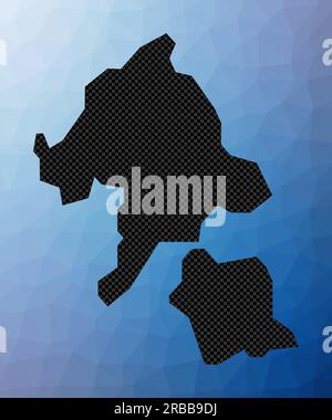 Aka Island geometric map. Stencil shape of Aka in low poly style. Awesome island vector illustration. Stock Vector