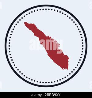 Sumatra round stamp. Round logo with island map and title. Stylish minimal Sumatra badge with map. Vector illustration. Stock Vector