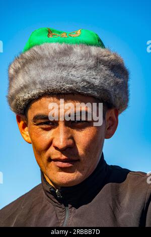 Kokpar player, Kokpar, national horse game, Kazakhstan Stock Photo