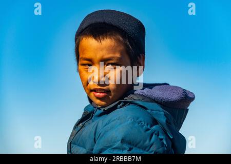 Kokpar player, Kokpar, national horse game, Kazakhstan Stock Photo