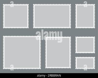 White vintage post stamps collection on blackboard. Vector illustration  flat Stock Vector Image & Art - Alamy