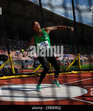 Shanice CRAFT (SV Halle) action, women's discus throw final, on July 8th, 2023 German Athletics Championships 2023, from July 8th. - 09.07.2023 in Kassel/ Germany. Stock Photo
