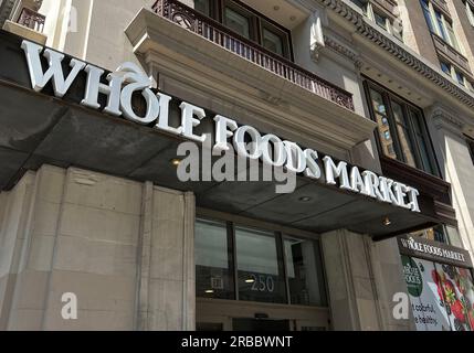 A Whole Foods Market delivery van in the Chelsea neighborhood of New York  on Monday, July