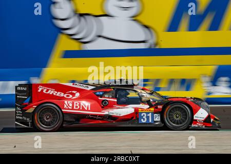 Monza, Italy. 08th July, 2023. 31 TEAM WRT BEL Oreca 07 - Gibson Sean Gelael (IDN) Ferdinand Habsburg-Lothringen (AUT) Robin Frijns (NLD) during the FIA WEC - 6 hours of Monza - World Endurance Championship at Autodromo di Monza on July 8th, 2023 in Monza, Italy (Photo by Fabio Averna/Sipa USA) Credit: Sipa USA/Alamy Live News Stock Photo