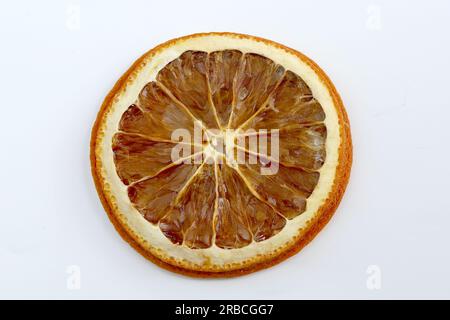 One dried orange slices isolated on white background Stock Photo
