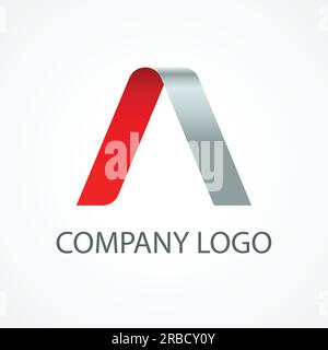 Modern vector logo, ribbon font letter A Stock Vector