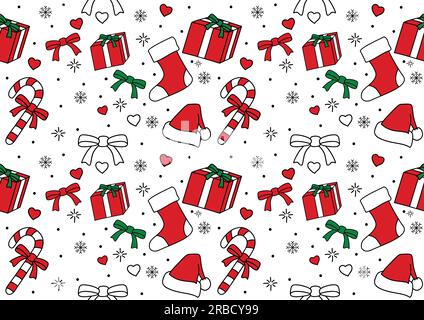 Seamless pattern of Christmas ornament, for wrapping paper and Christmas background Stock Vector