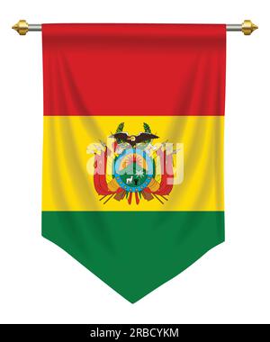 Bolivia flag or pennant isolated on white Stock Vector