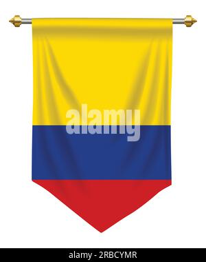 Colombia flag or pennant isolated on white Stock Vector