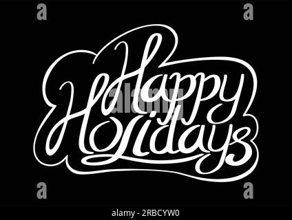 Happy holidays text for holiday theme and background Stock Vector