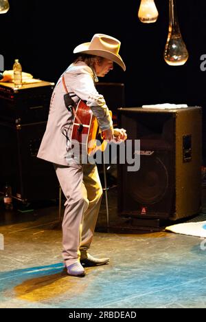 Dwight Yoakam and his band performing live concert at the Capitol Theatre in Sydney, Australia. Stock Photo