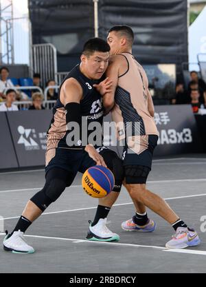 Hong Kong, Hong Kong, China. 9th July, 2023. FIBA 3x3 Masters Basketball Macau Miami USA vs Ulaanbaatar MMC Energy Mongolia. Mongolias Otgonjargal Tsogt in action (Credit Image: © Jayne Russell/ZUMA Press Wire) EDITORIAL USAGE ONLY! Not for Commercial USAGE! Stock Photo