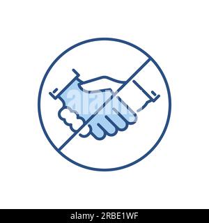 Avoid Contact related vector icon. Prohibition sign shaking hands. Isolated on white background. Editable vector illustration Stock Vector