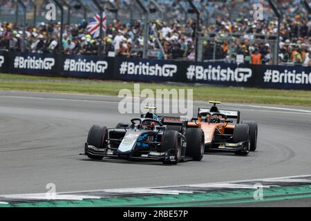 12 LECLERC Arthur (mco), DAMS, Dallara F2, action during the 8th round of the 2023 FIA Formula 2 Championship from July 7 to 9, 2023 on the Silverstone Circuit, in Silverstone, United Kingdom Stock Photo