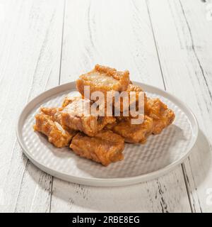 Chinese cuisine,Deep-fried pork  Spare ribs with garlic Stock Photo