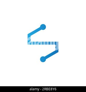 eps10 vector initial letter s technology logo design template isolated on white background Stock Vector