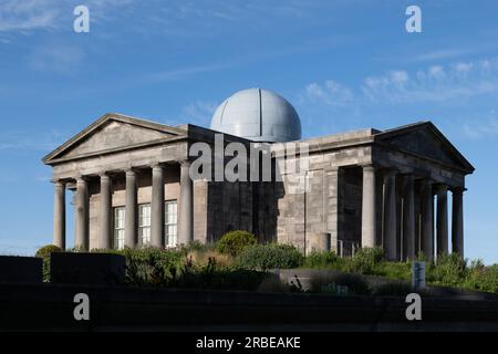 Playfair Building with dome of City Observatory, housing Collective, centre for contemporary art on Calton Hill in city of Edinburgh in Scotland, UK. Stock Photo