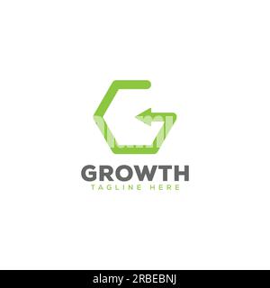 eps10 vector initial letter g logistic or growth logo design template isolated on white background Stock Vector