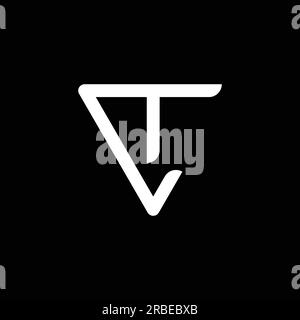 eps10 vector initial letter tl or lt logo design template isolated on black background Stock Vector
