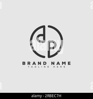 eps10 vector initial letters dp logo design template isolated on grey background Stock Vector