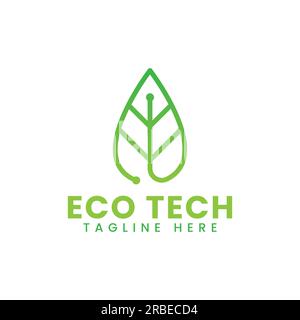 eps10 vector eco tech logo design template isolated on white background Stock Vector