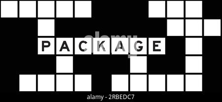 Alphabet letter in word package on crossword puzzle background Stock Vector