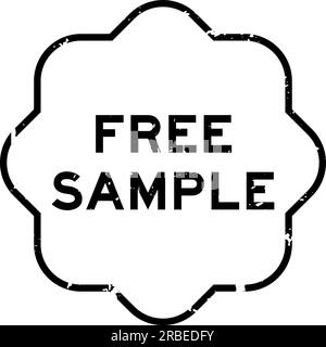 Grunge black free sample word rubber seal stamp on white background Stock Vector