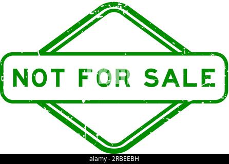 Grunge green not for sale word rubber seal stamp on white background Stock Vector