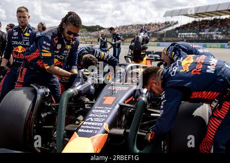 SILVERSTONE - Max Verstappen (Red Bull Racing) ahead of the Grand Prix of Great Britain at the Silverstone Circuit. ANP SEM VAN DER WAL Stock Photo