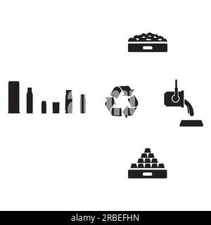 Empty Bullet Shells. Bullet Casings for Recycling icon Stock Vector