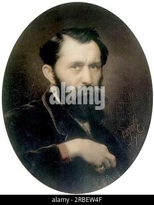 Self-portrait 1870 by Vasily Perov Stock Photo