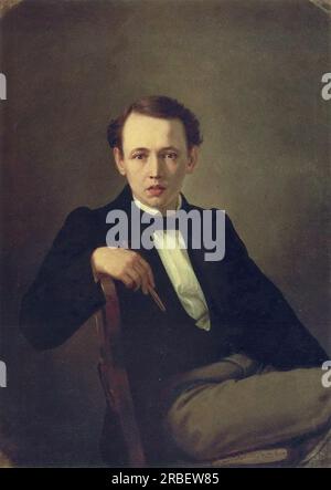 Self-portrait 1851 by Vasily Perov Stock Photo