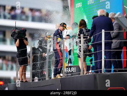 McClaren's Lando Norris, Red Bull Racing's Max Verstappen and Mercedes